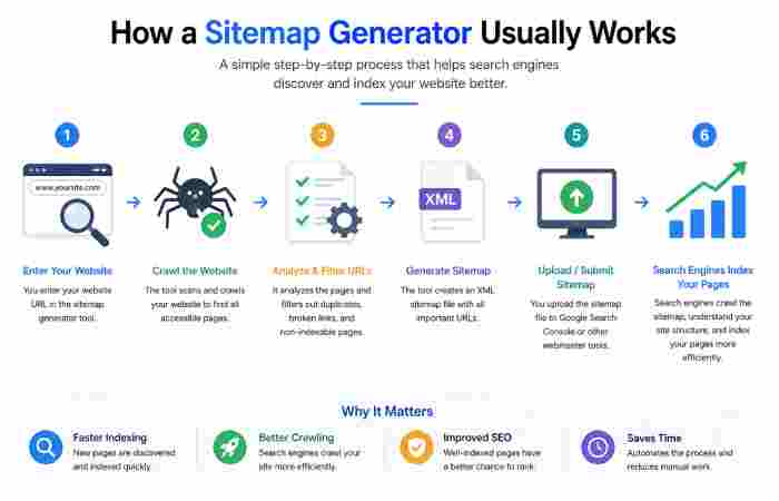 how a sitemap generator usually works